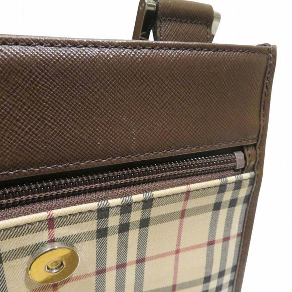 Burberry Nova Check Beige/Brown Canvas/Leather Shoulder Bag for Men and Women - Picture 9 of 9